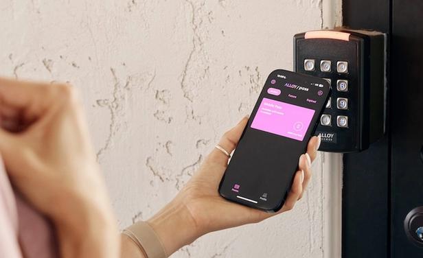 Person uses SmartRent access control to enter community pool