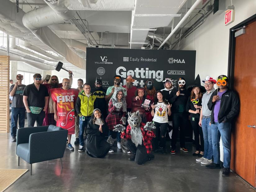 The SightPlan team shows off their Halloween costumes.