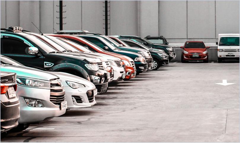 parking lot filled with cars
