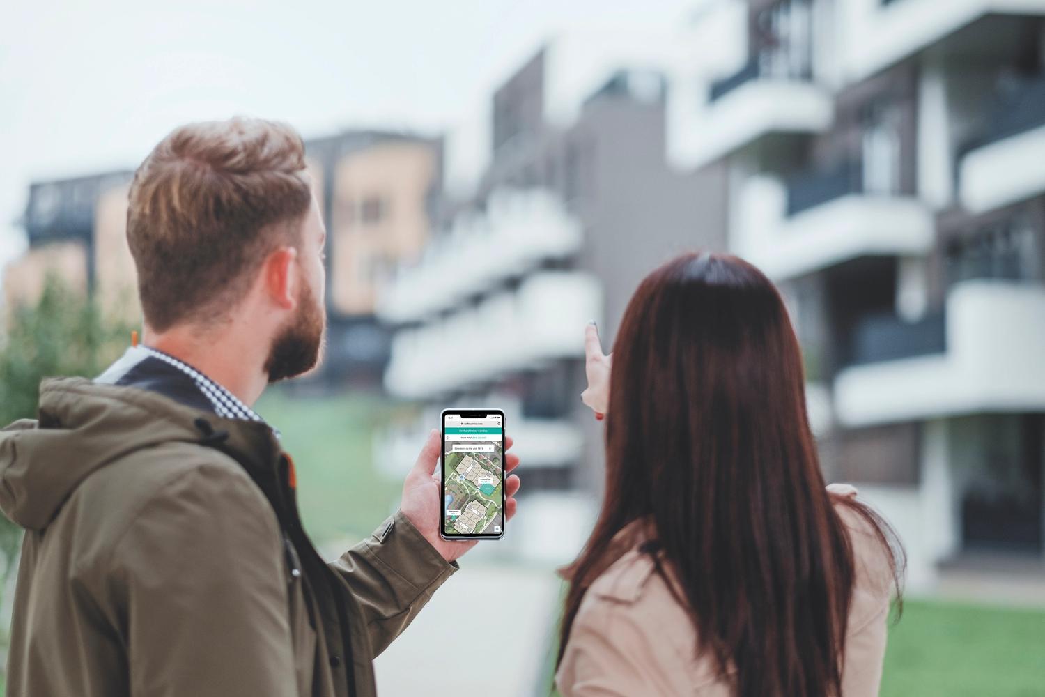 Couple on a self-guided tour